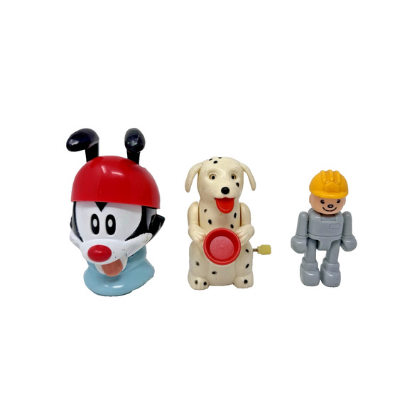 Vintage Toy Lot Animaniacs Yakko, Wind UpDalmatian Puppy, Playmobil Worker 1990s - Picture 1 of 15